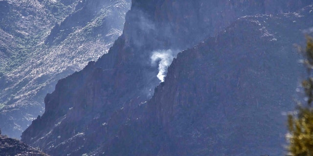 Smoke in mountains from plane crash