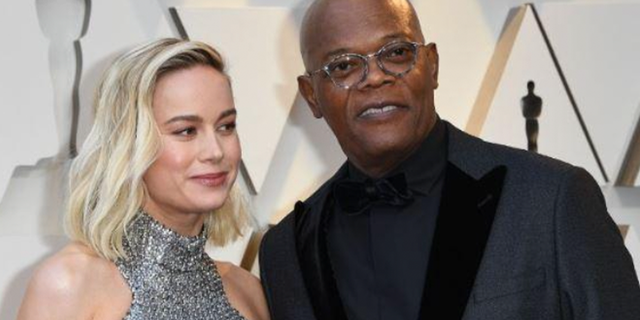 Actors Samuel L. Jackson and Brie Larson