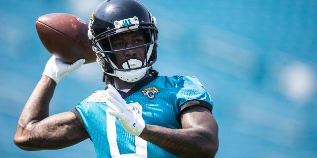 Calvin Ridley looks on during an offseason team workout