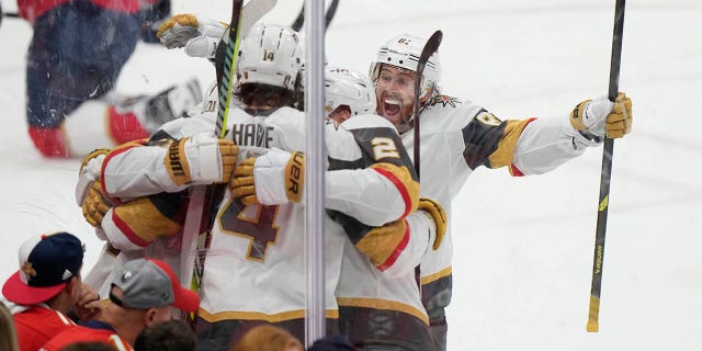 Golden Knights players celebrate