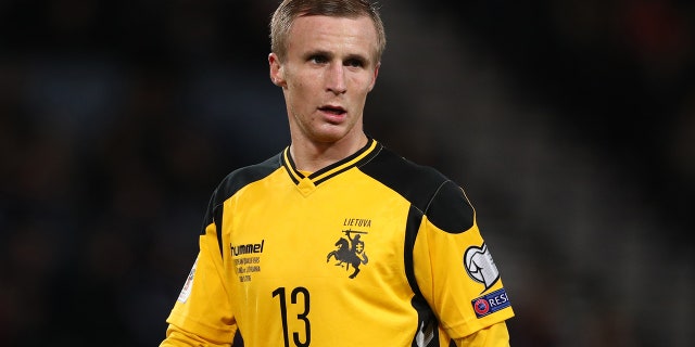 Karolis Chvedukas in a World Cup qualifier