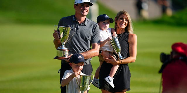 Keegan Bradley celebrates with family