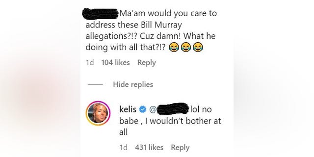 Screengrab of Kelis responding to fan question