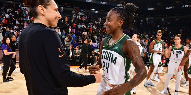 Sue Bird, a WNBA legend, praises Jewell Loyd, a former Storm teammate 2 Jewell Loyd before game