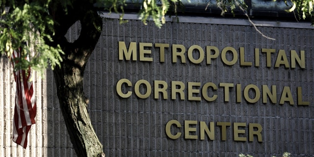 A sign for the Metropolitan Correctional Center