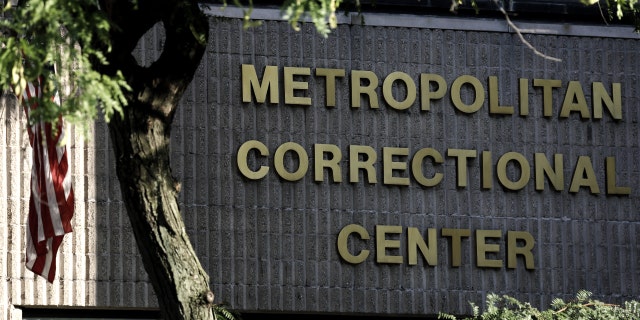 A sign for the Metropolitan Correctional Center