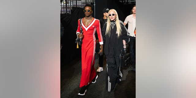 Madonna and her adopted son