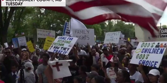 Maryland parents protesting