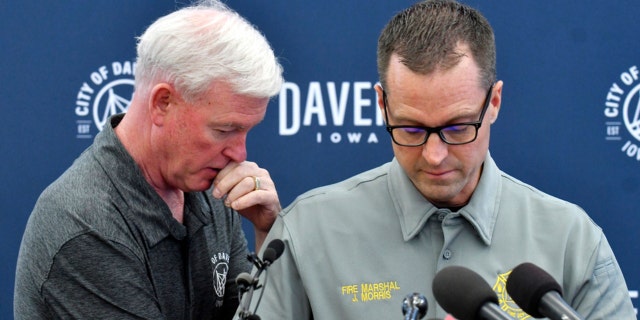 Davenport Mayor Mike Matson stands behind fire marshal Jim Morris