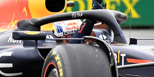 Max Verstappen waves