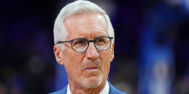 Mike Breen looks on court