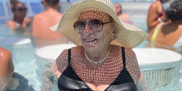 Mildred in pool