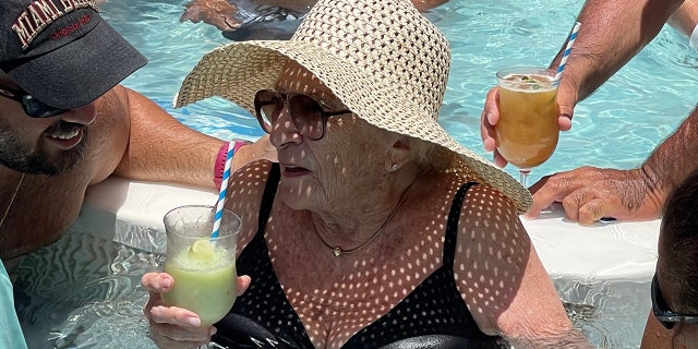 Mildred in the pool
