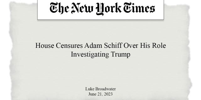 NYT Schiff headline