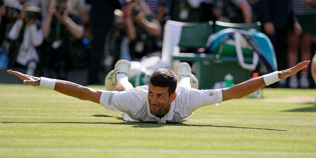 Novak Djokovic celebrates