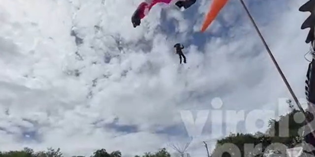 Paraglider flying in Thailand