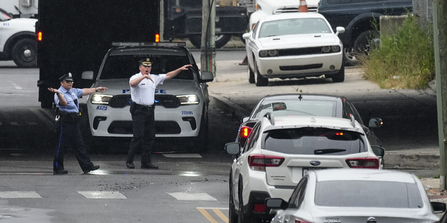 Philadelphia police direct traffic