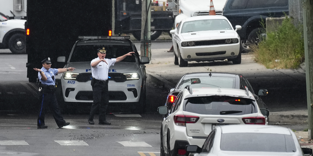 Philadelphia police direct traffic