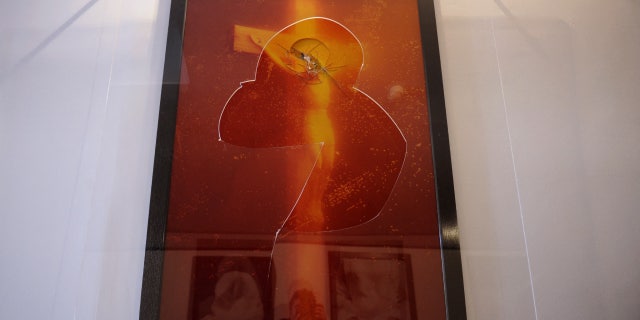 Vandalized image of "Piss Christ"