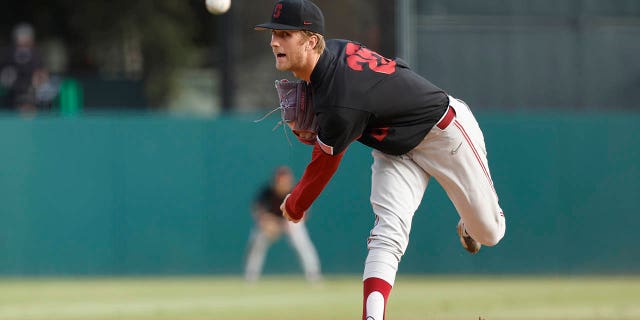 Quinn Mathews in the first inning