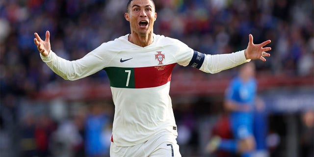 Cristiano Ronaldo celebrates goal