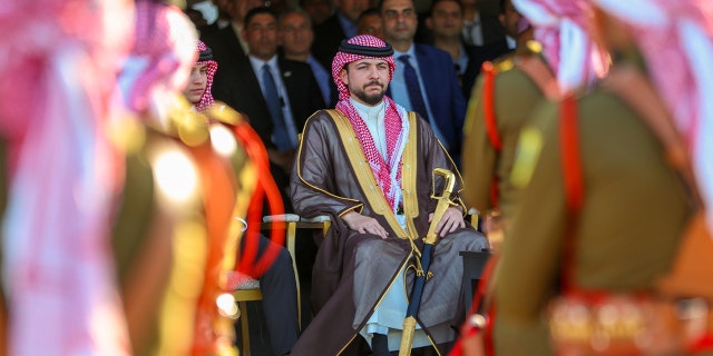 Crown Prince Hussein in royal regalia