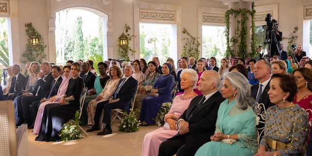 Guests at the wedding of Crown Prince Hussein and Princess Rajwa