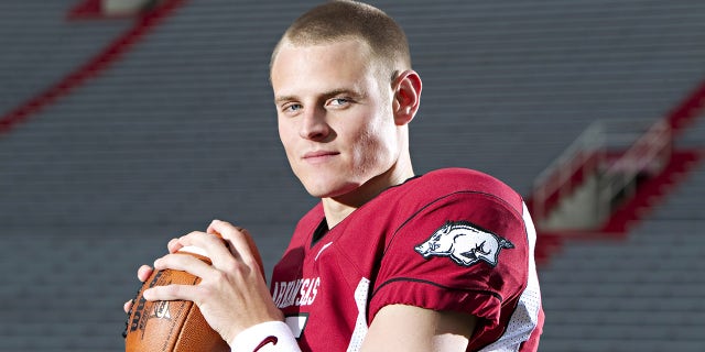 Ryan Mallet poses in Arkansas jersey