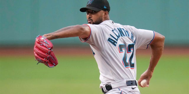 Sandy Alcantara throws pitch