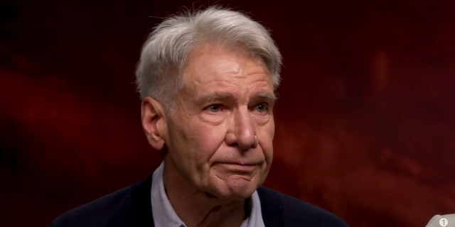 Harrison Ford tearing up