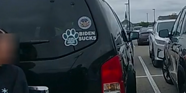 "Biden sucks" bumper sticker on a Rhode Island car
