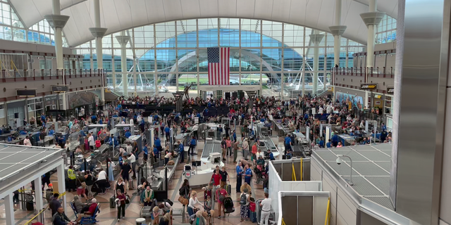 Long lines at Denver International airport