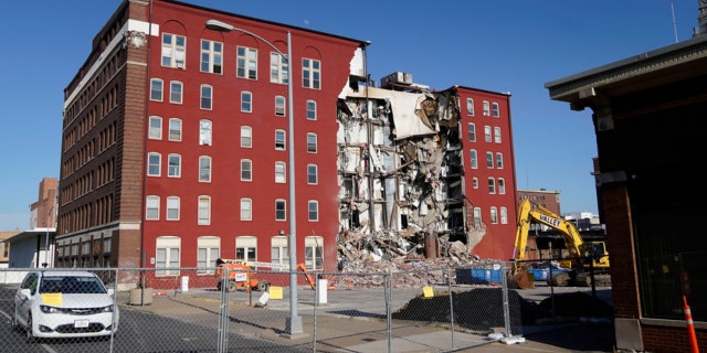 An apartment building that partially collapsed
