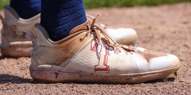 Texas Rangers player's cleat