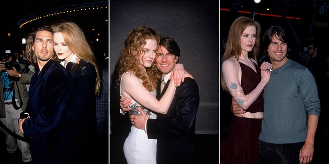 Split of Tom Cruise and Nicole Kidman hugging on the red carpet