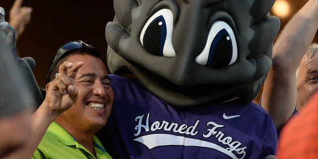 A TCU fan at the College World Series