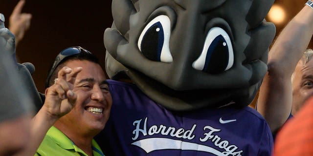A TCU fan at the College World Series