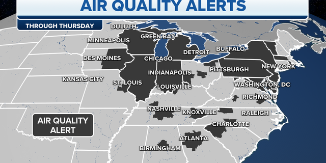 Thursday's air quality alerts