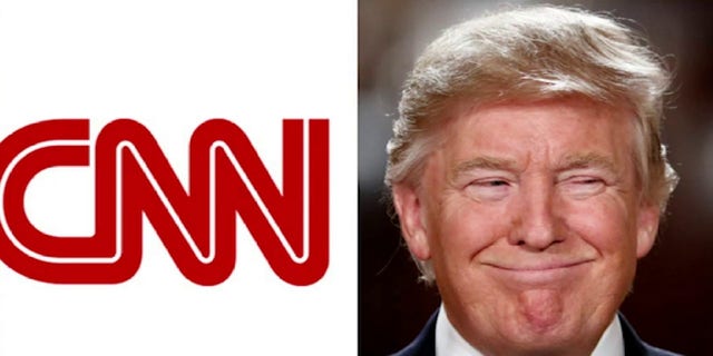 a photo of Trump and the CNN logo