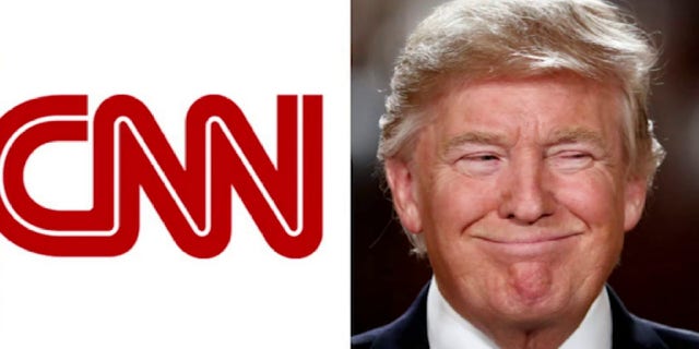 a photo of Trump and the CNN logo