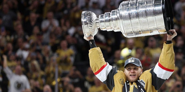 William Karlsson holds the Cup