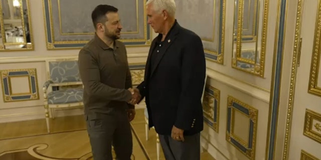 Ukranian president Zelenskyy and former Vice President Mike Pence