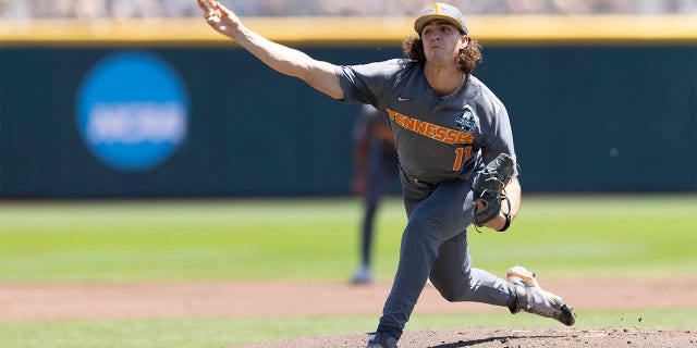 Chase Dollander throws pitch