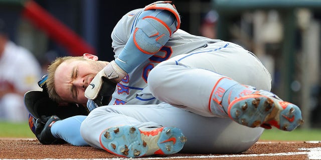 MLB's leading home run hitter Pete Alonso is taken to the hospital with a wrist injury 1 Alonso after HBP
