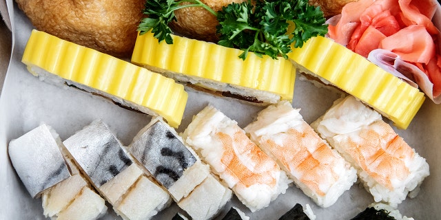 An array of sushi