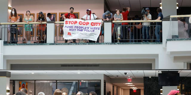 Protestors at Atlanta City Hall