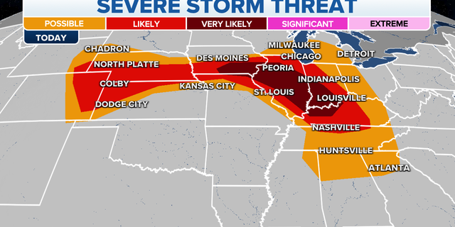 Severe storms across midwest