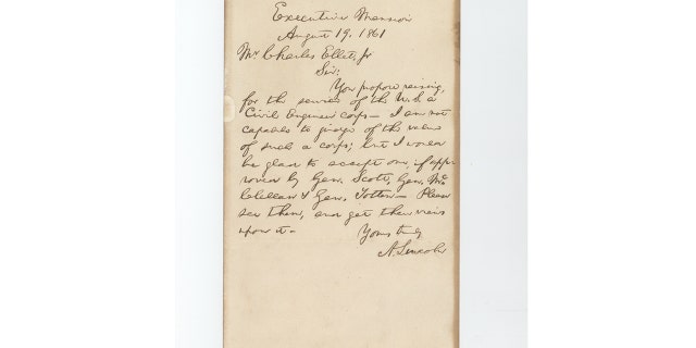 letter penned by lincoln