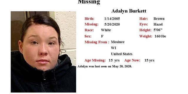 Adalyn Burkett missing person flyer