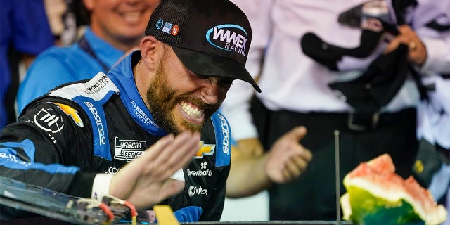 Ross Chastain celebrates